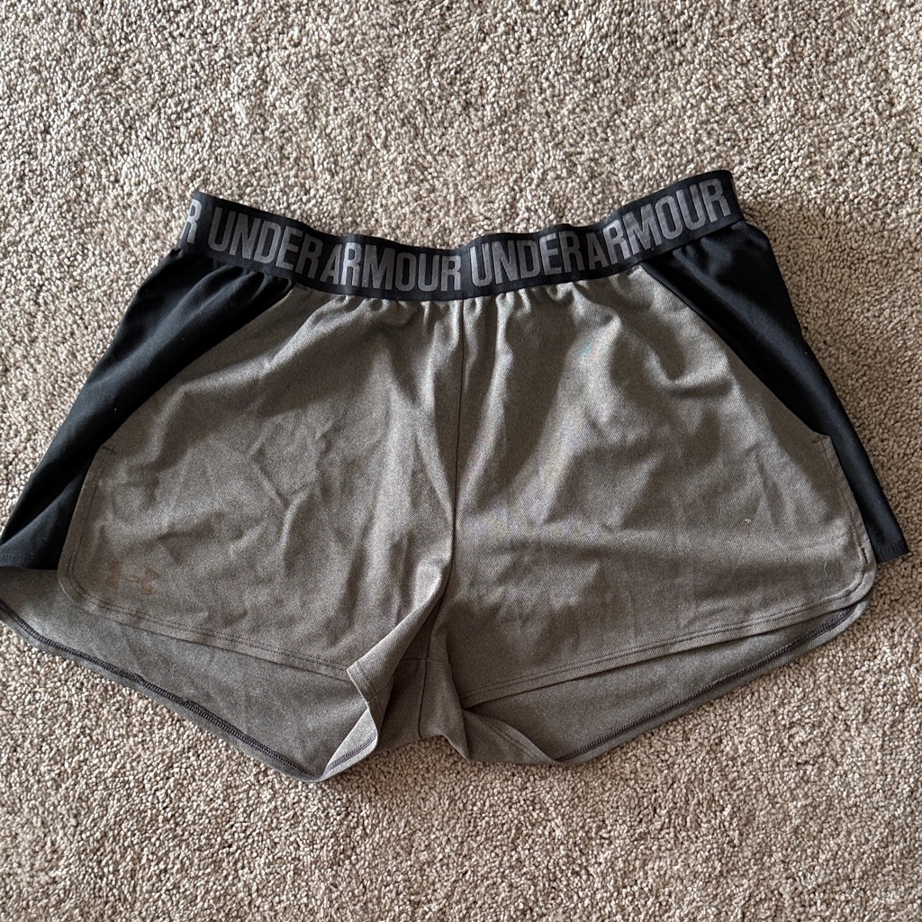 Under Armour Women’s Grey And Black Athletic Shorts Medium